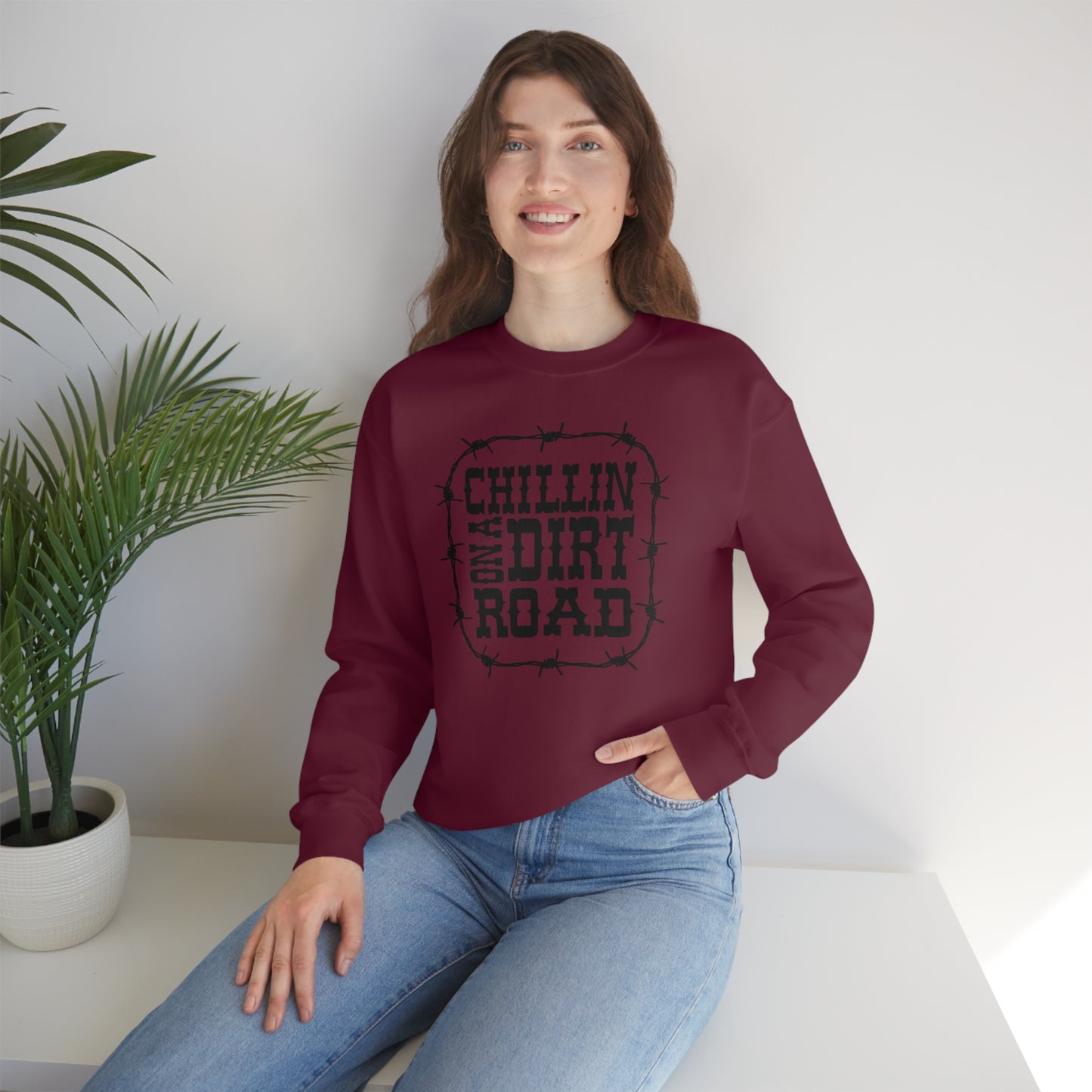 "Chillin' on a Dirt Road" - Unisex Heavy Blend™ Crewneck Sweatshirt