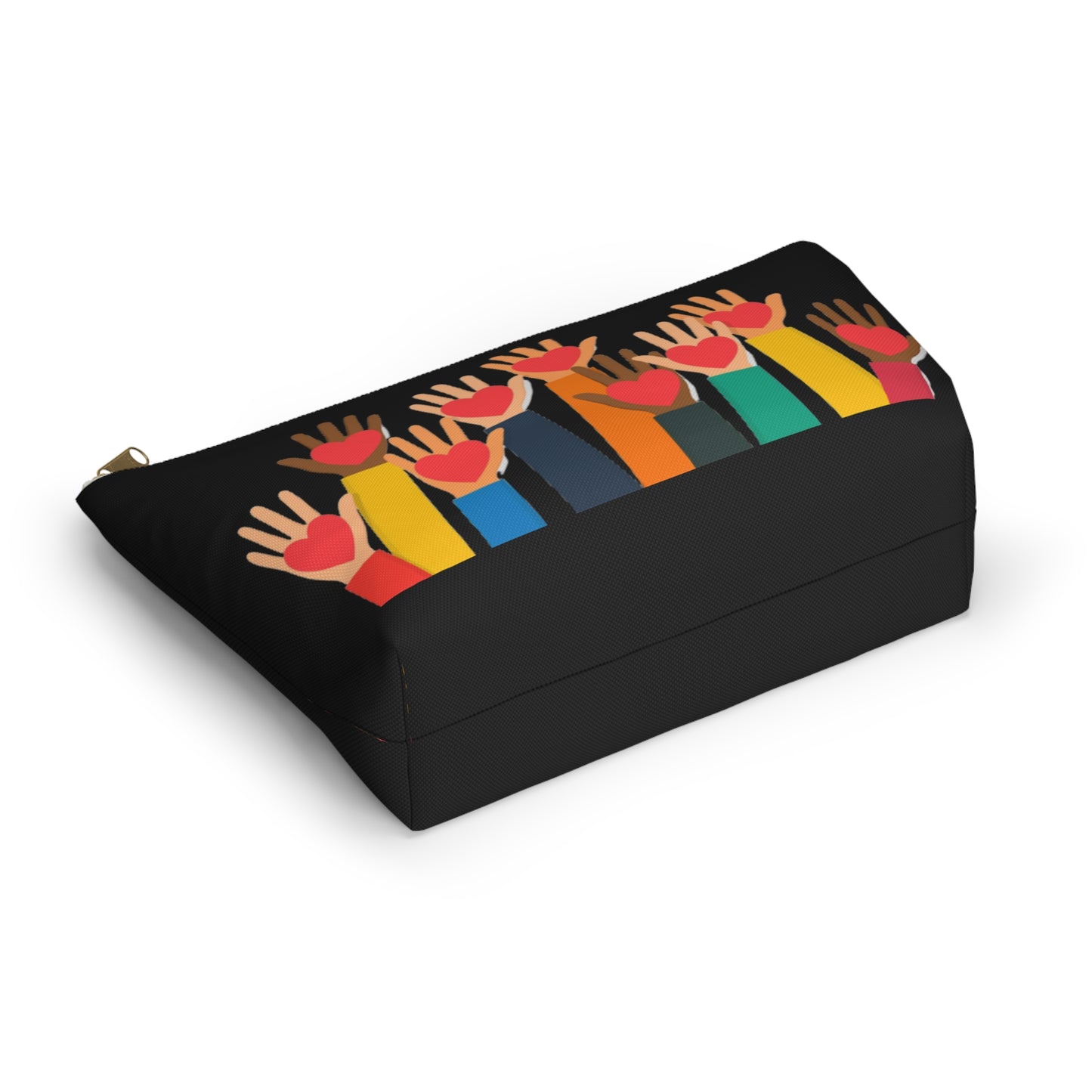 Hearts Hands and Love Print Design Accessory Pouch w T-bottom