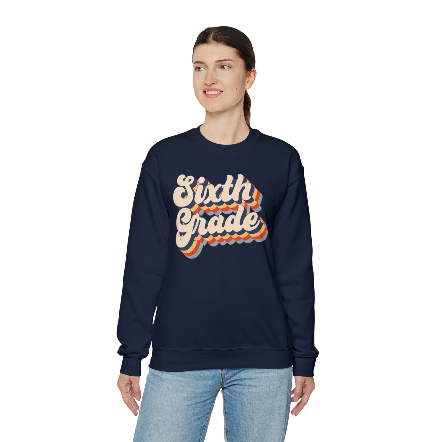Retro Sixth Grade Unisex Heavy Blend™ Crewneck Sweatshirt