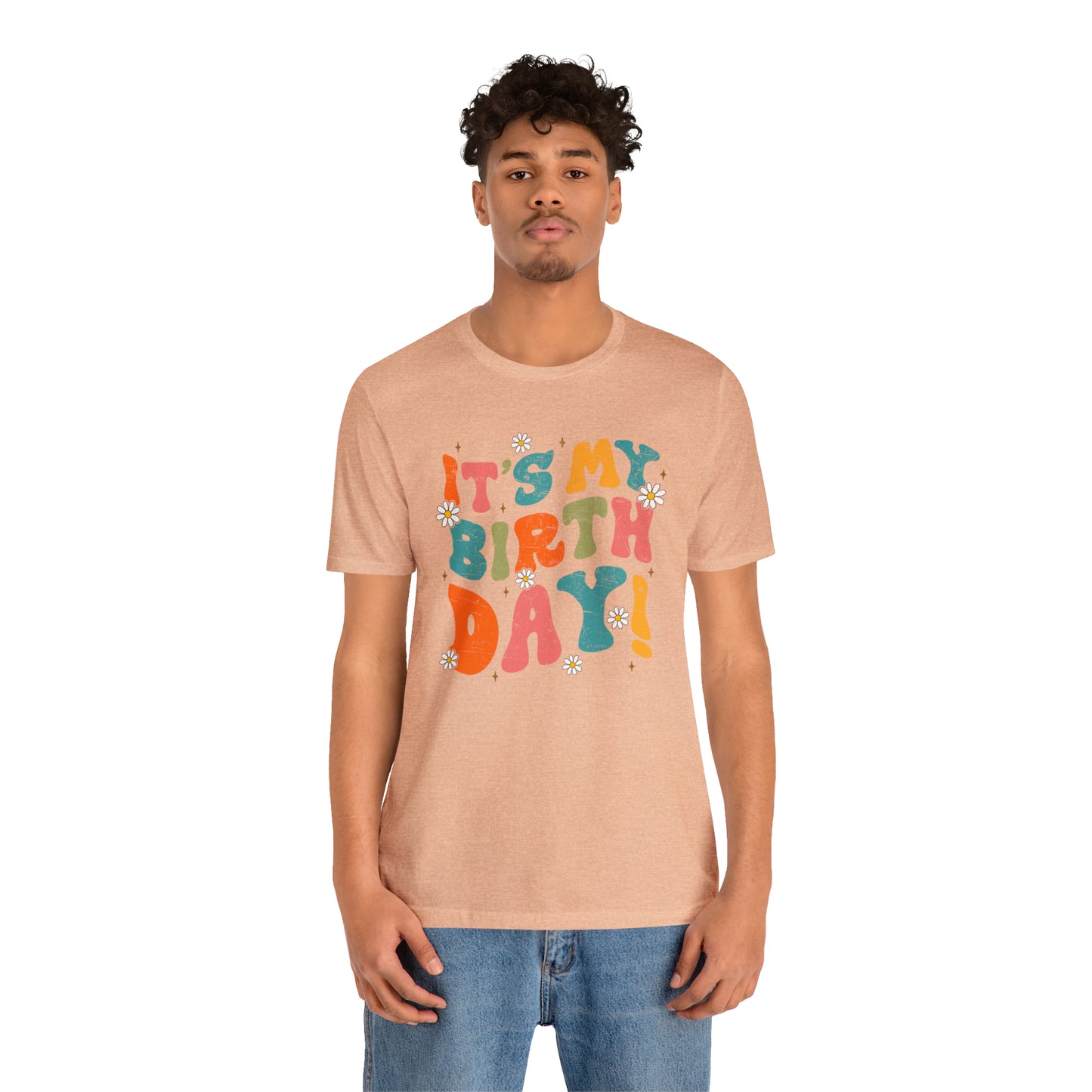 Distressed It's My Birthday Colorful Daisy T-Shirt