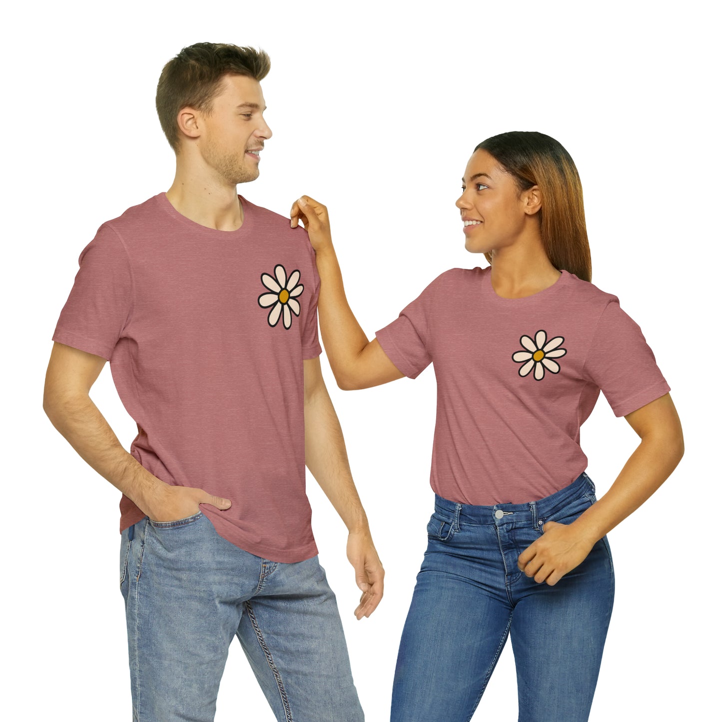 Distressed Daisy Love Like Jesus - Front and Back Design - T-Shirt