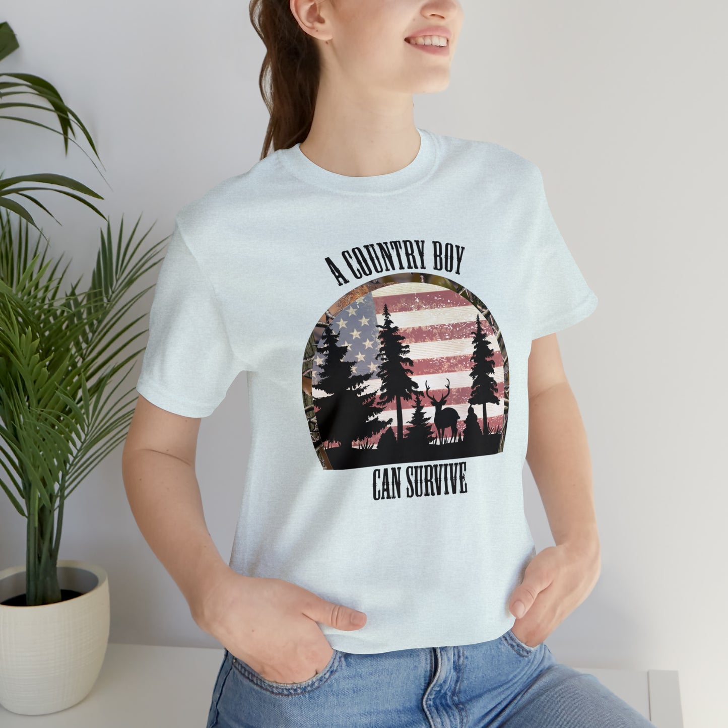 "A Country Boy Can Survive" Unisex Jersey Short Sleeve Tee