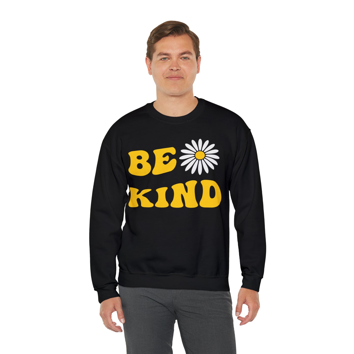 Be Kind Yellow Sunflower Unisex Heavy Blend™ Crewneck Sweatshirt