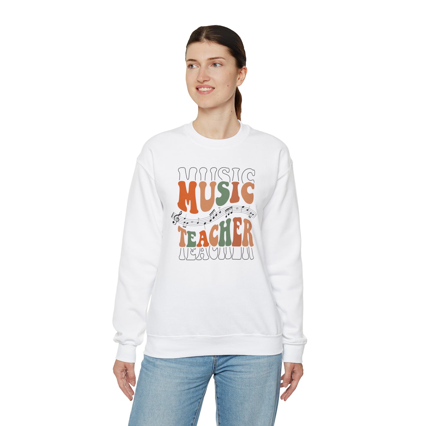 Music Teacher Multi-Line Heavyweight Crewneck Sweatshirt