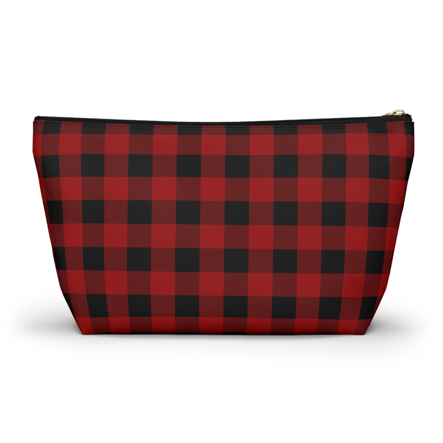 Red and Black Buffalo Plaid/Checkered Print Design Accessory Pouch w T-bottom