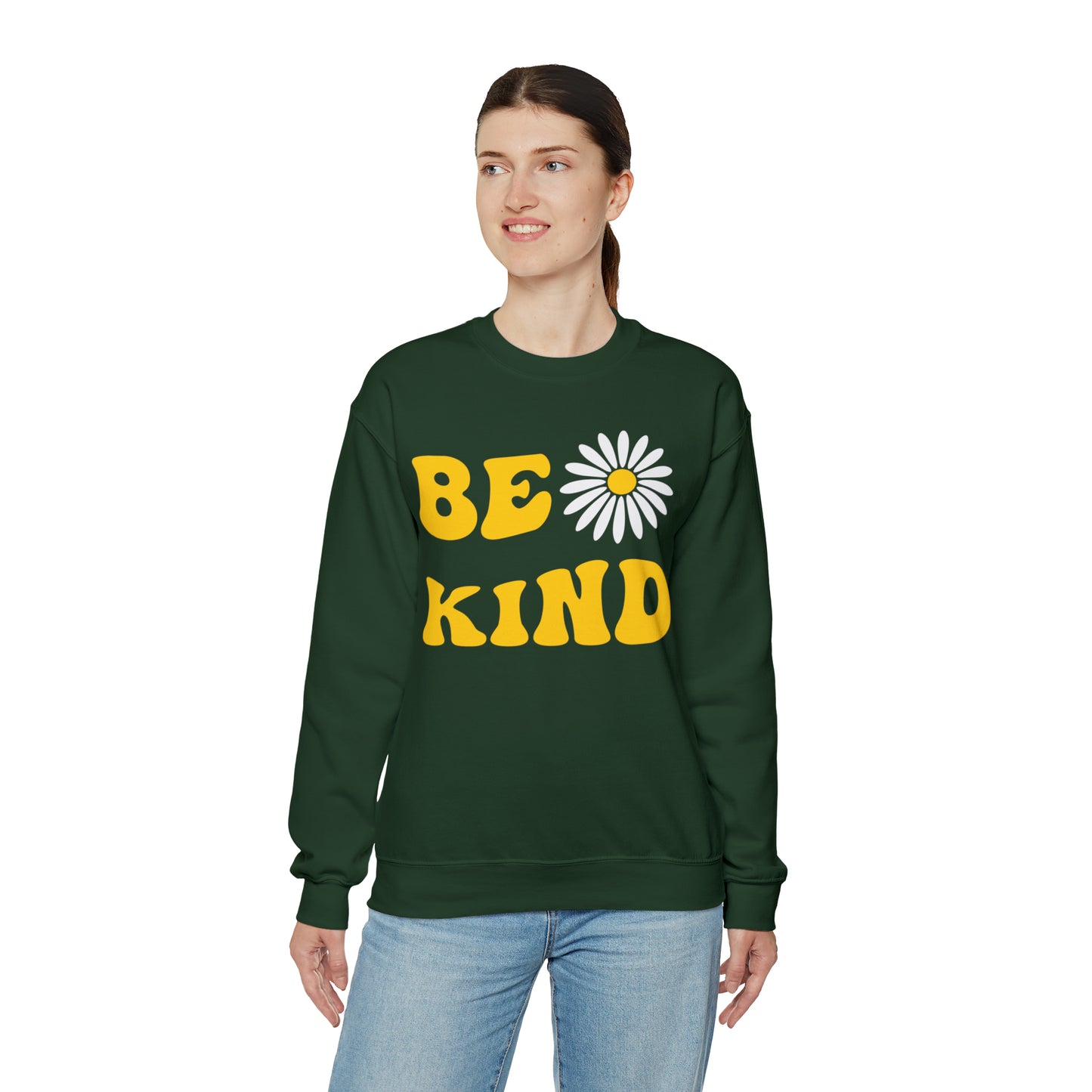 Be Kind Yellow Sunflower Unisex Heavy Blend™ Crewneck Sweatshirt