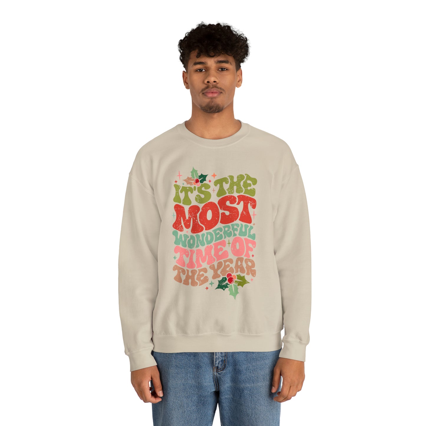 Retro It's the Most Wonderful Time of the Year Unisex Heavy Blend™ Crewneck Sweatshirt
