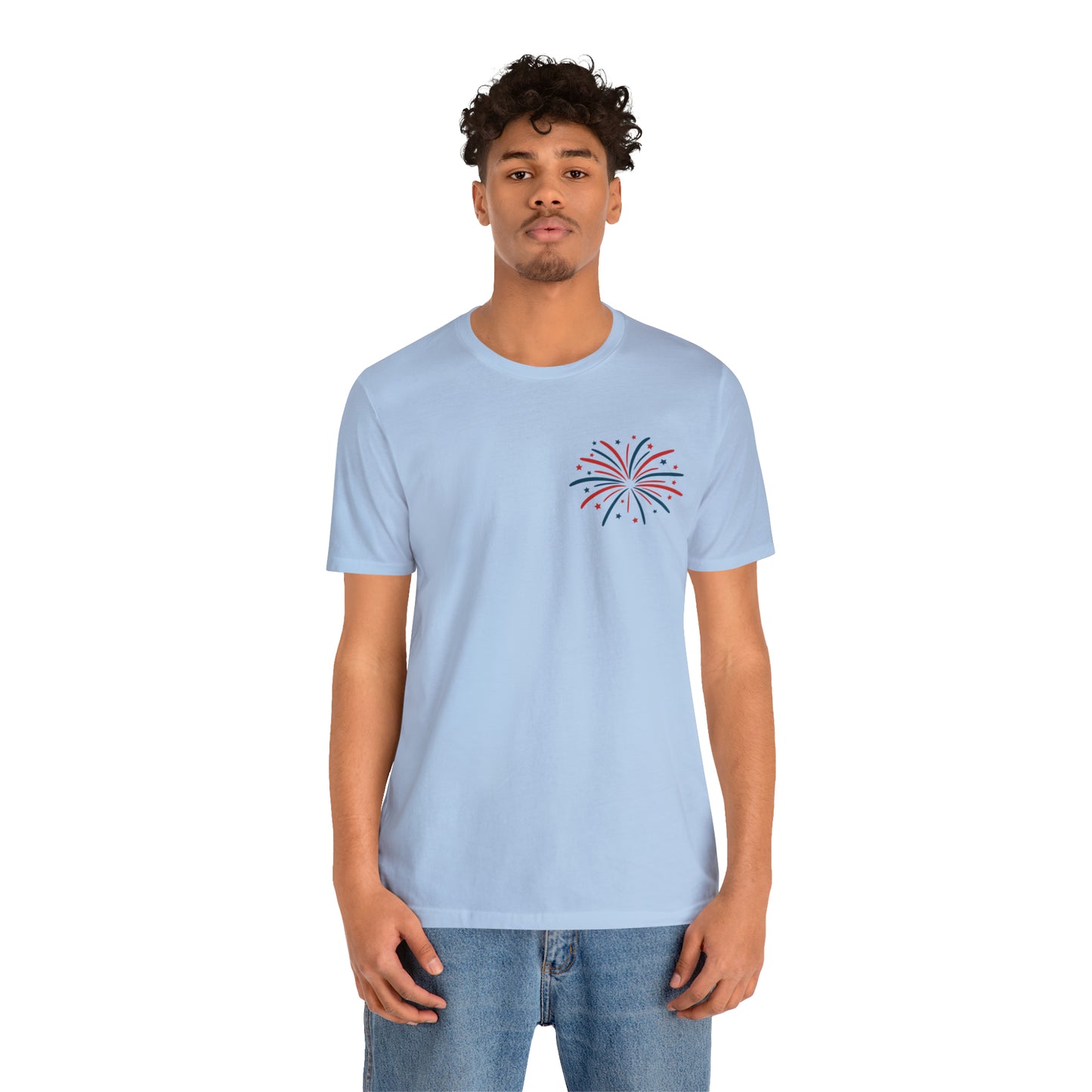 "Land of the Free Because of the Brave" Unisex Jersey Short Sleeve Tee (Front and Back Design)