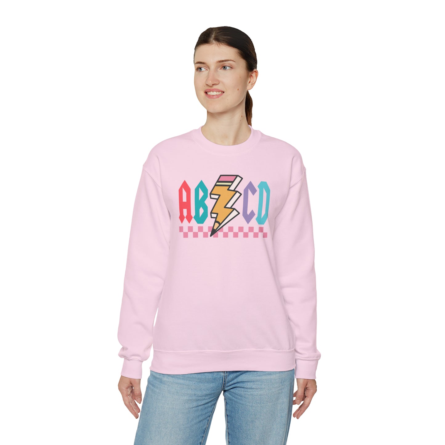 Vintage ABCD Rock and Roll Teacher Heavy Blend™ Crewneck Sweatshirt