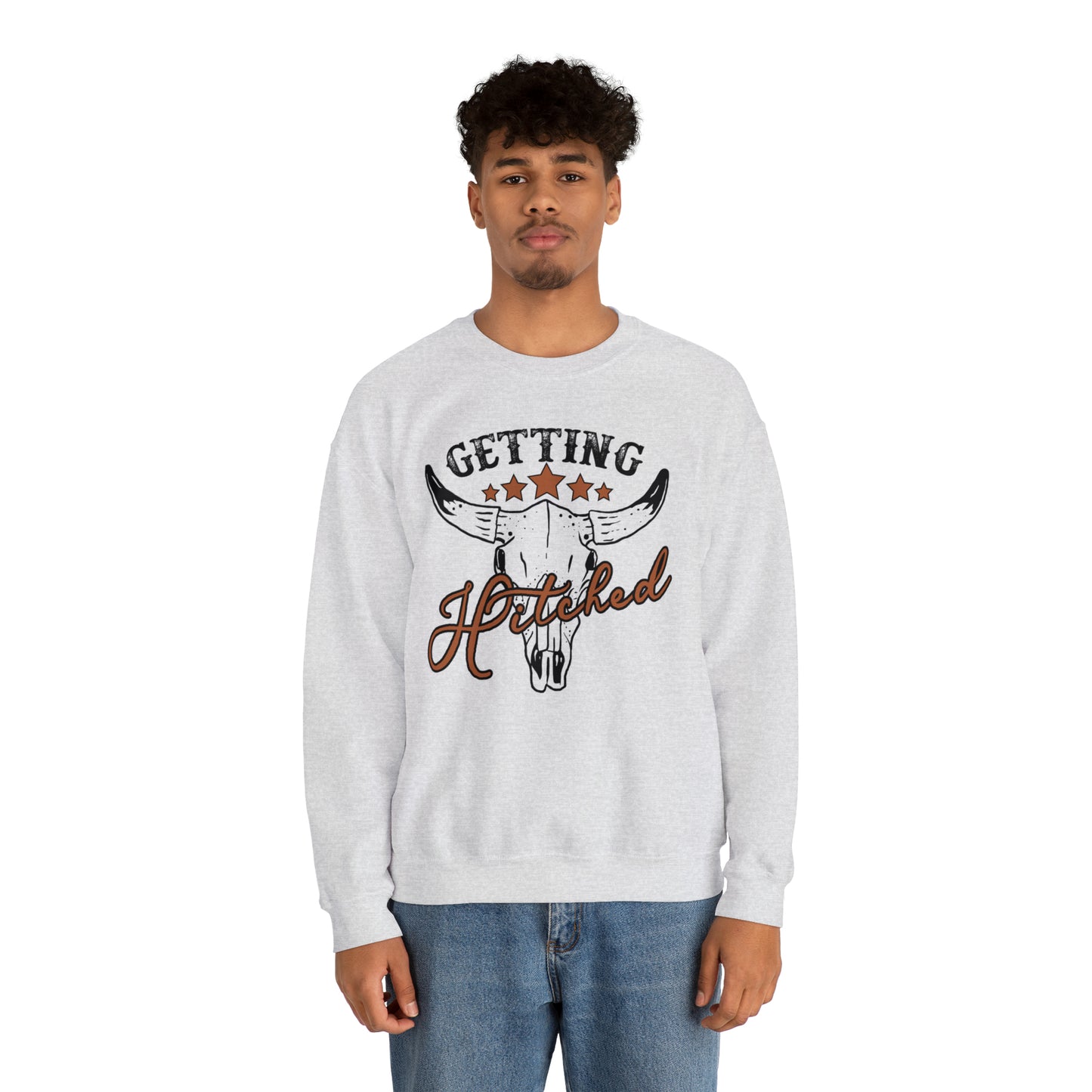 Vintage Getting Hitched Bride Unisex Heavy Blend™ Crewneck Sweatshirt