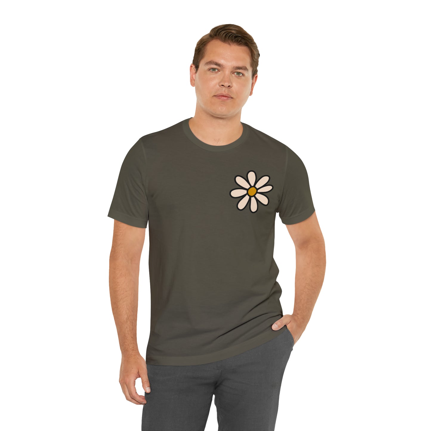 Distressed Daisy Love Like Jesus - Front and Back Design - T-Shirt