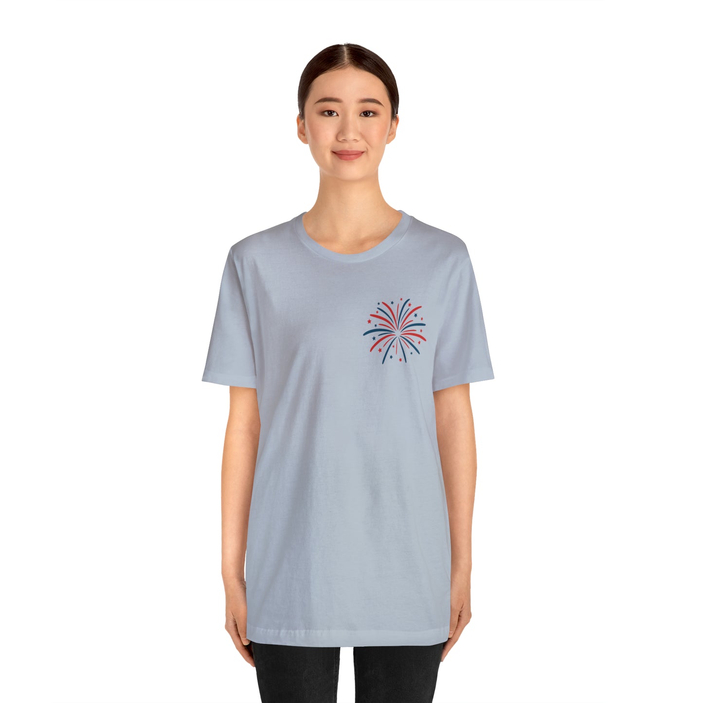 "Land of the Free Because of the Brave" Unisex Jersey Short Sleeve Tee (Front and Back Design)