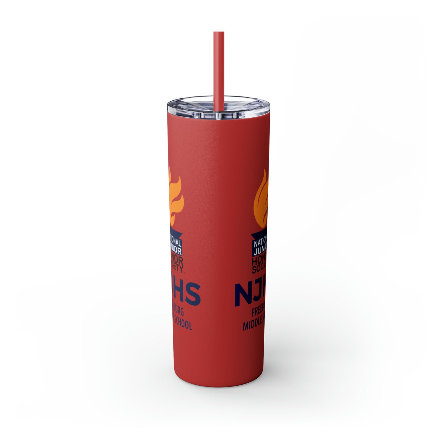Freeburg Middle School National Junior Honor Society NJHS Yellow Torch Skinny Tumbler with Straw, 20oz