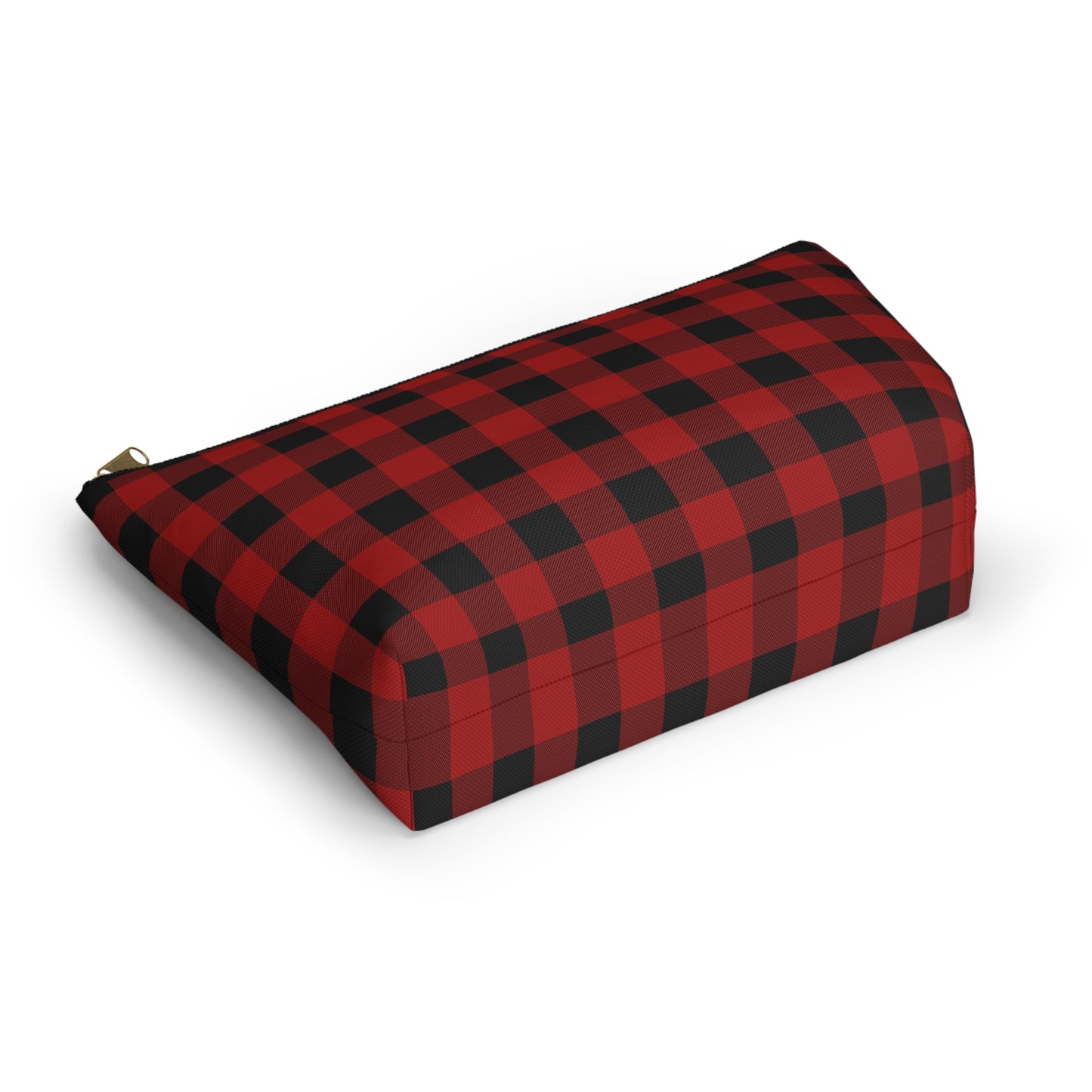 Red and Black Buffalo Plaid/Checkered Print Design Accessory Pouch w T-bottom