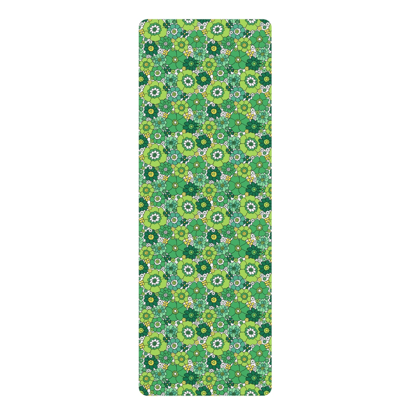 Retro Green Floral St. Patrick's Pattern Rubber Yoga Mat