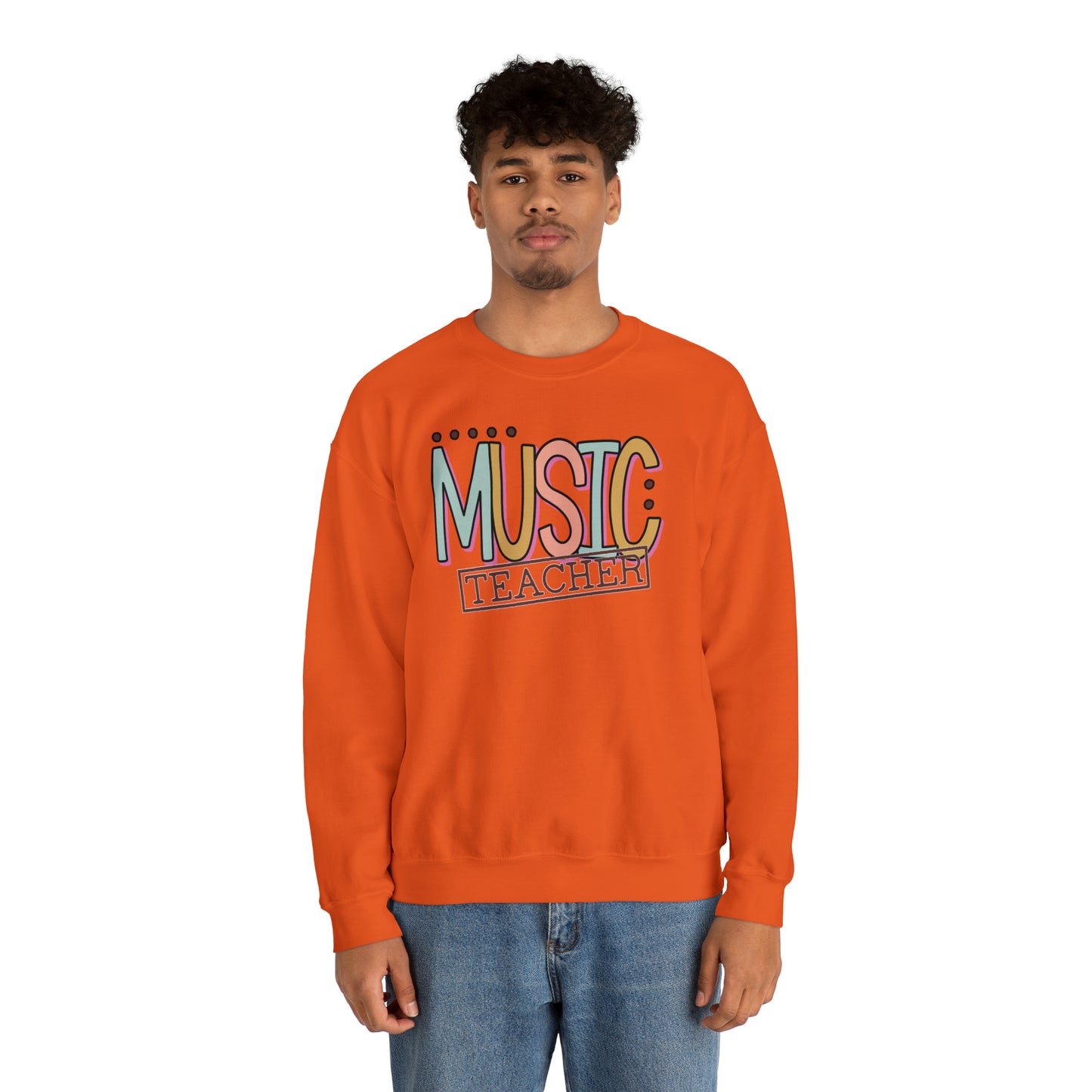 Vintage Multi-Colored Technology Teacher Lined Heavyweight Crewneck Sweatshirt