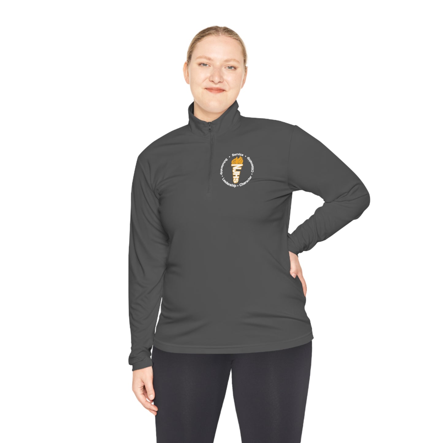 Freeburg Middle School NJHS Character Circular Torch Unisex Quarter-Zip Pullover