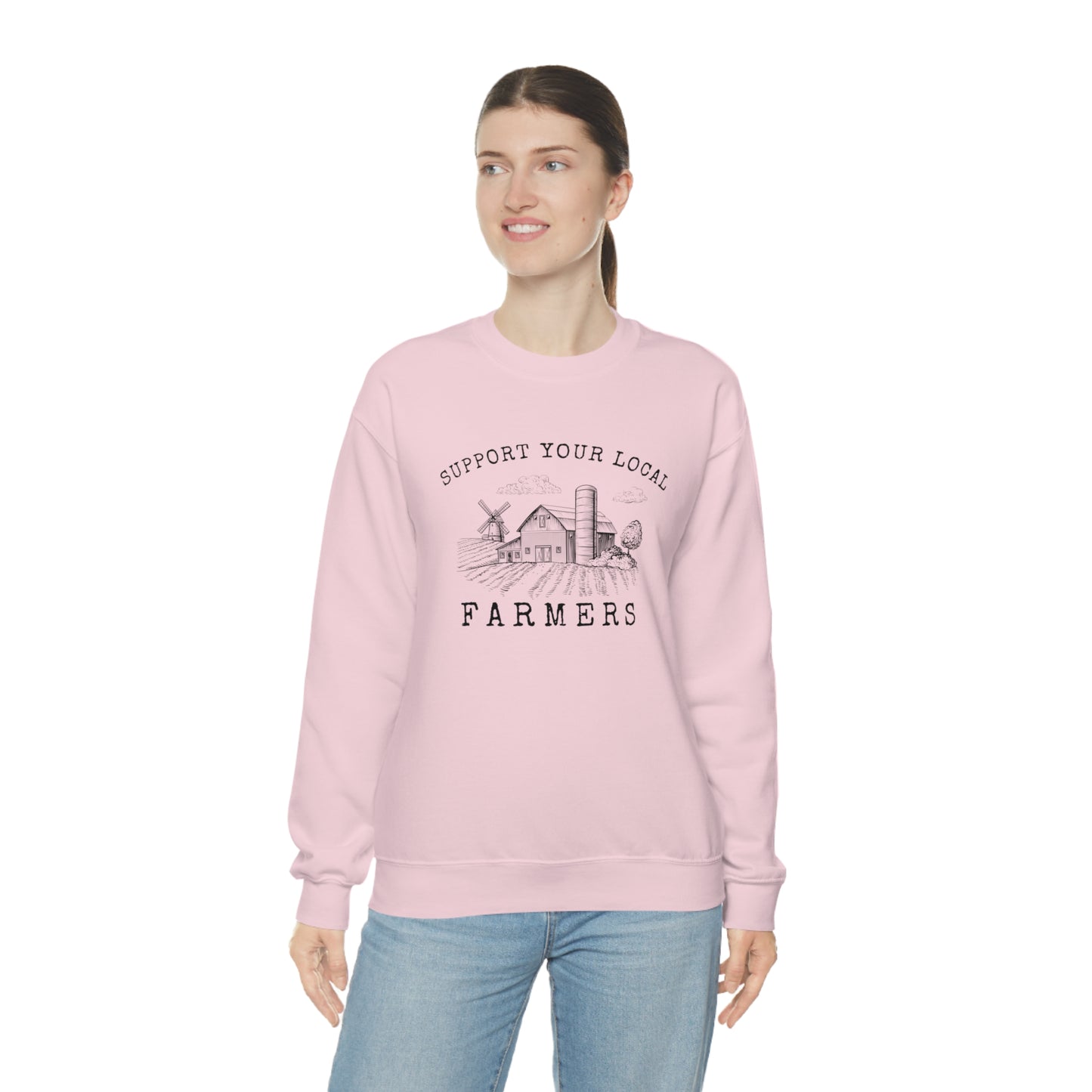 "Support Your Local Farmers - Wide Scene" - Unisex Heavy Blend™ Crewneck Sweatshirt