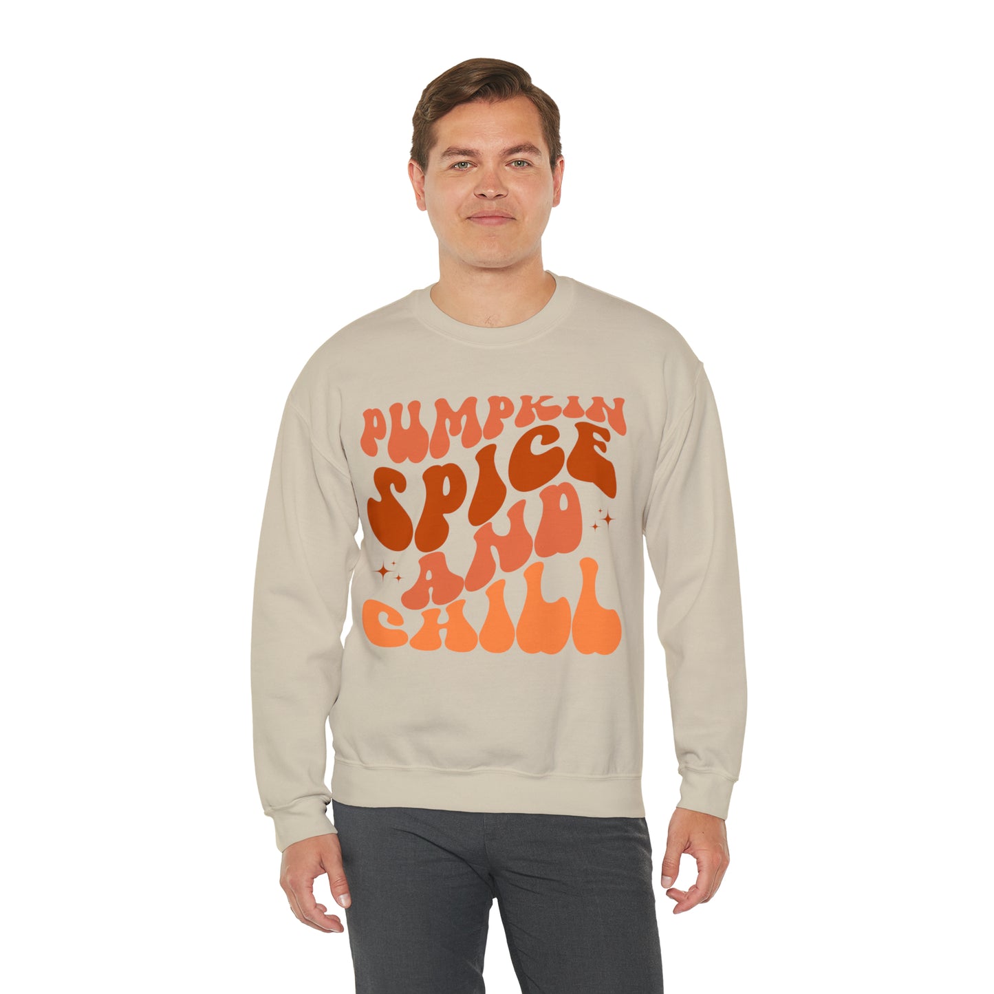 Pumpkin Spice and Chill Heavy Blend™ Crewneck Sweatshirt
