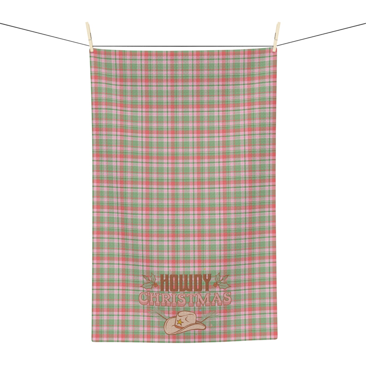Howdy Christmas Cowboy Hat Christmas/ Holiday Soft Tea Towel