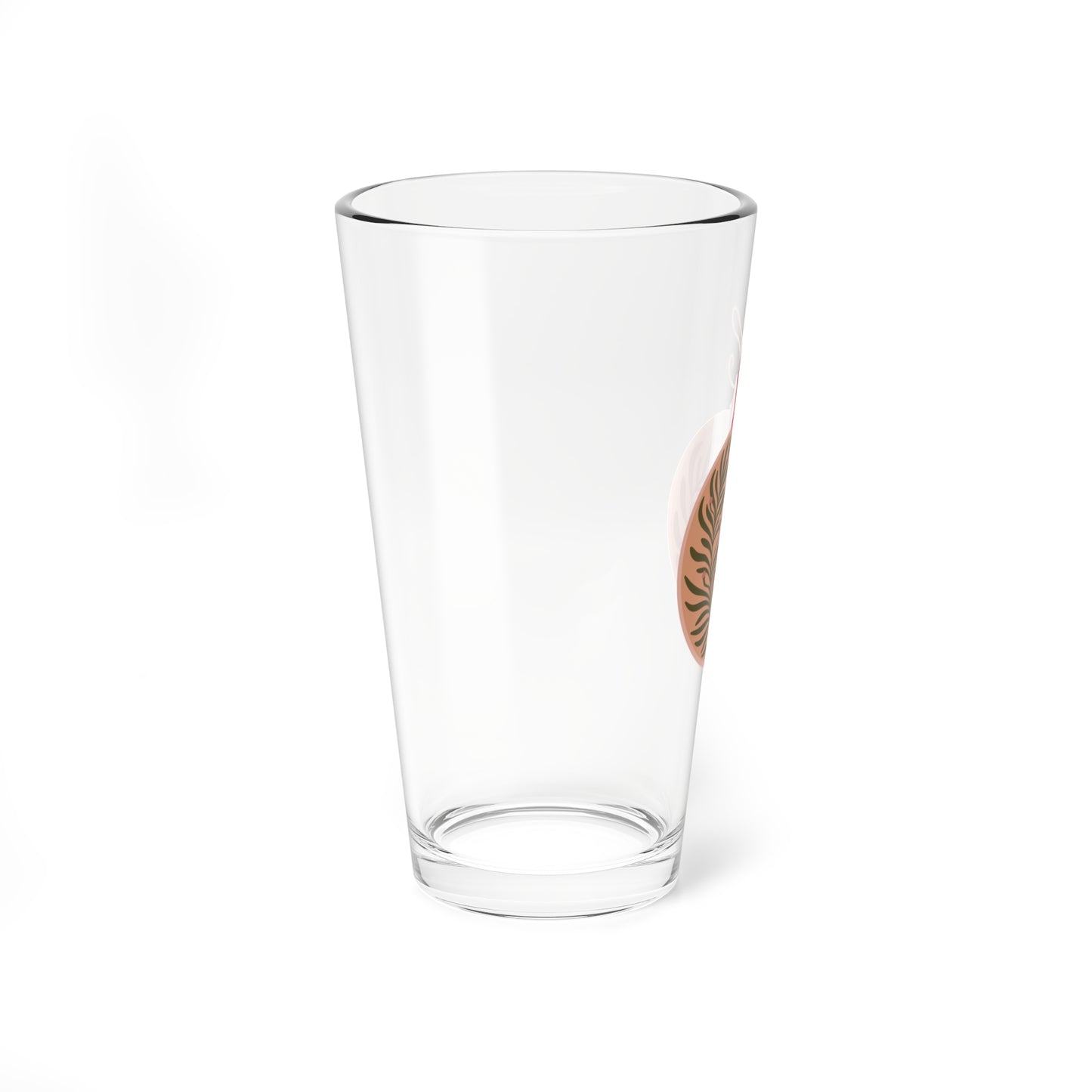 Circle Ornate Ornament Christmas Holiday Mixing Glass, 16oz