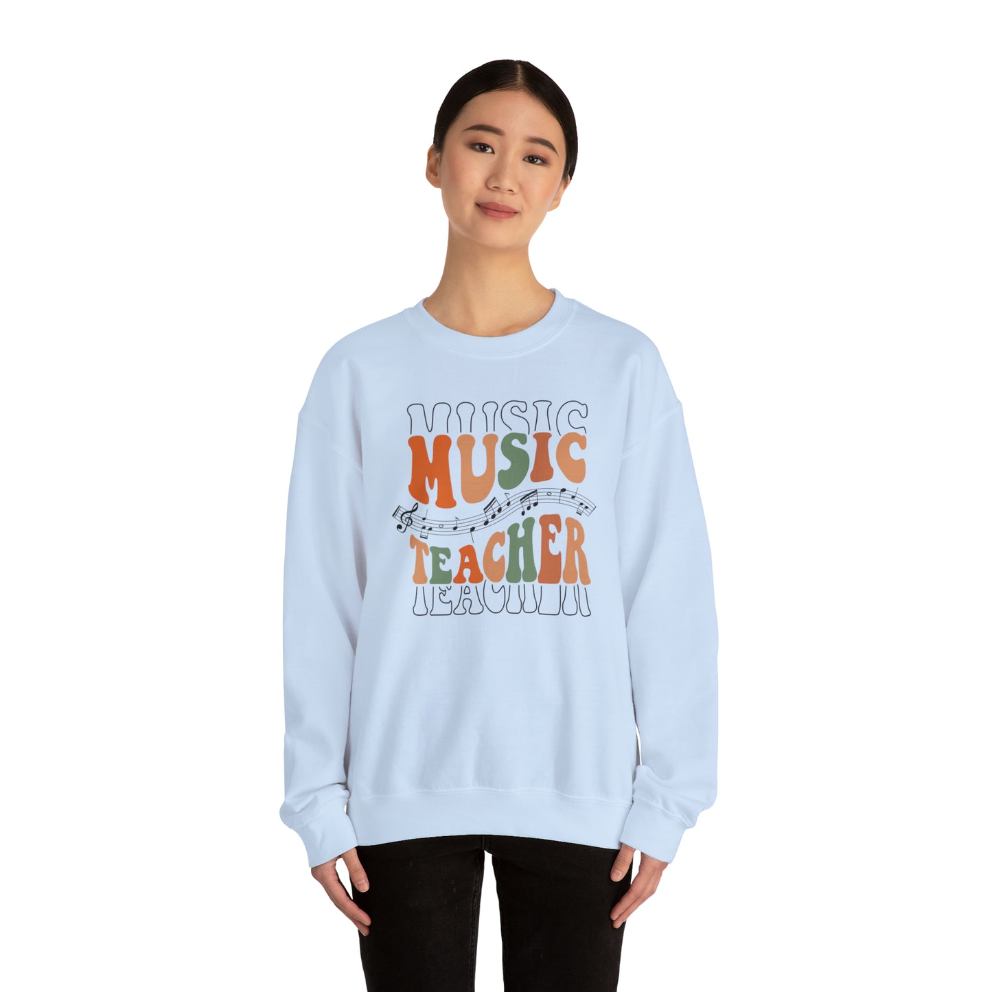 Music Teacher Multi-Line Heavyweight Crewneck Sweatshirt