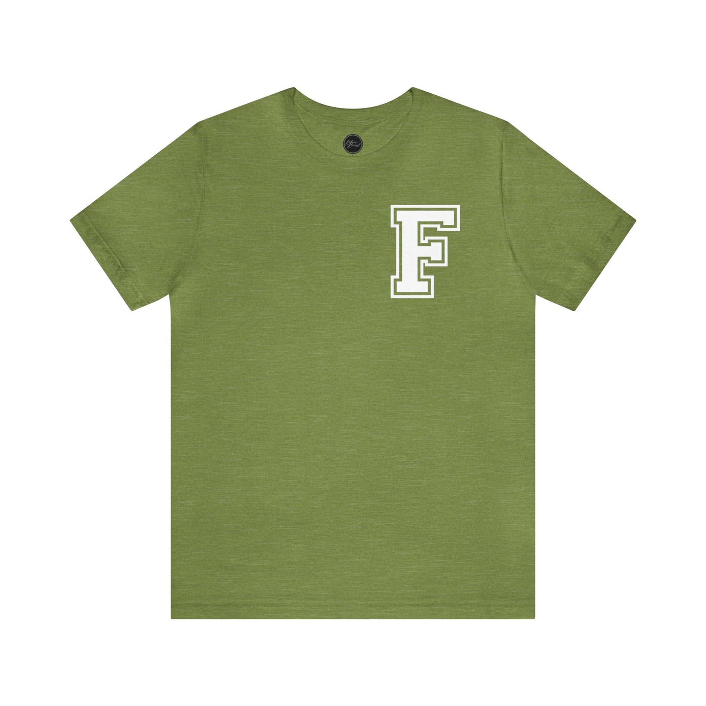 Front and Back Design - Varsity F Vertical Freeburg Midgets Logo Bella Jersey Short Sleeve Tee (Unisex)