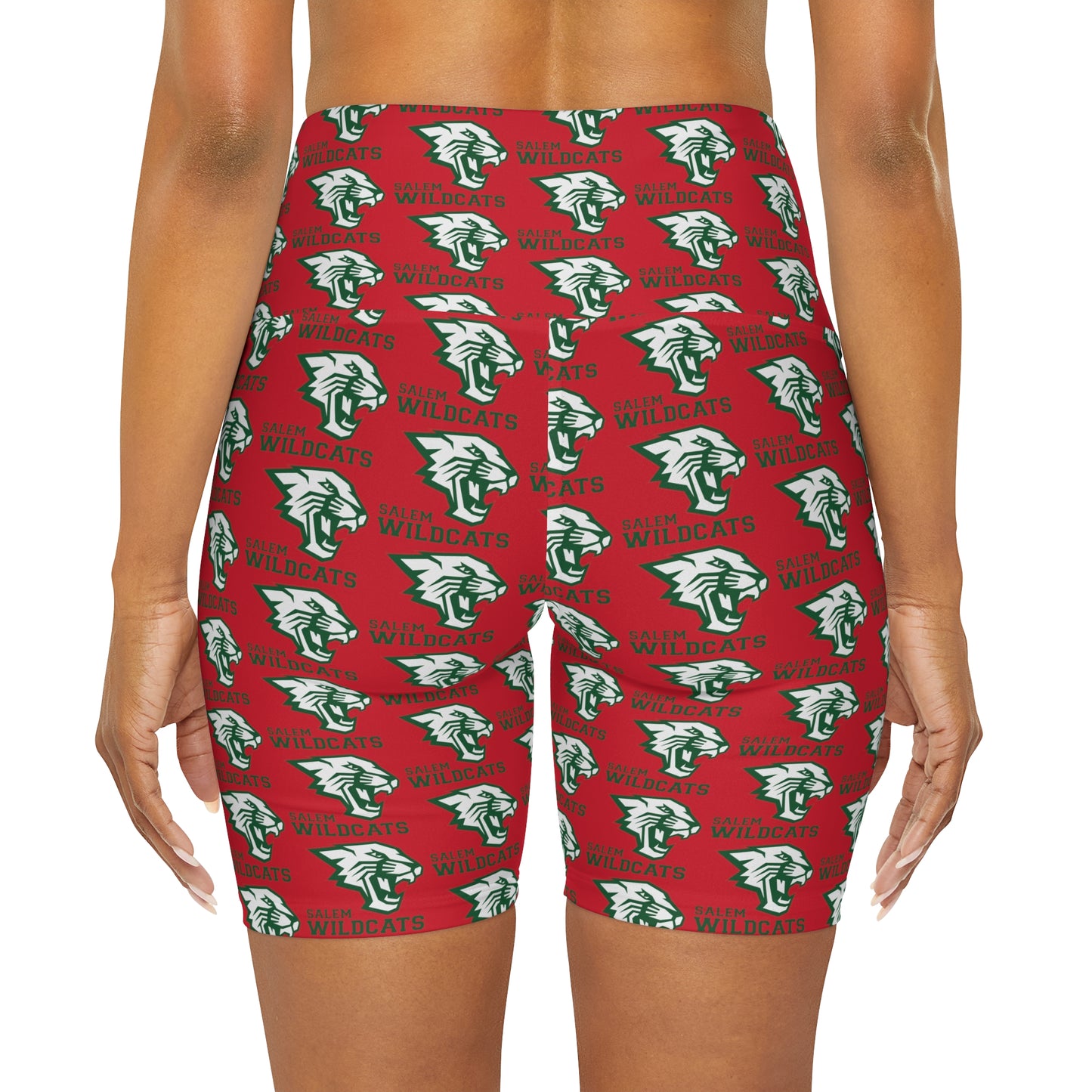 Salem Wildcats High Waisted Yoga Shorts - Red