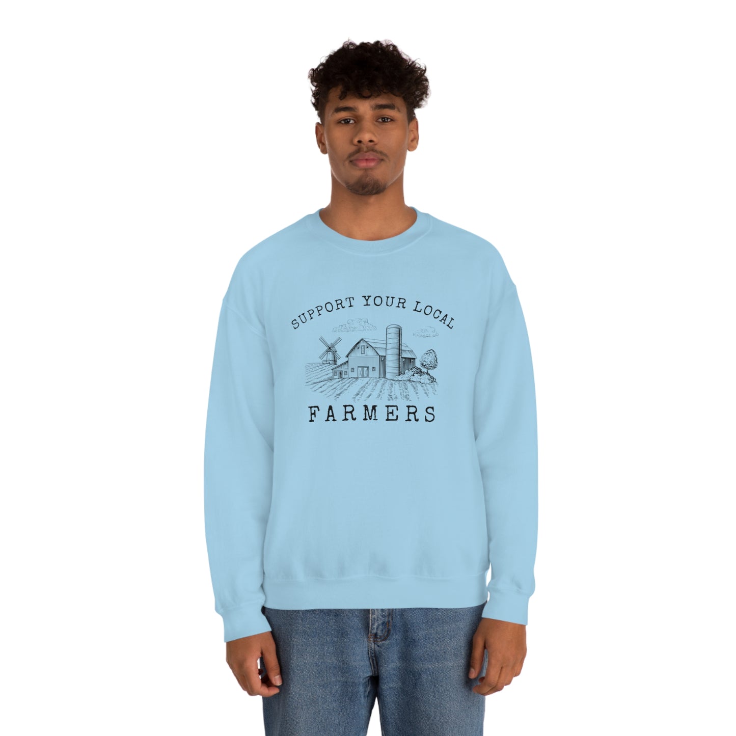 "Support Your Local Farmers - Wide Scene" - Unisex Heavy Blend™ Crewneck Sweatshirt
