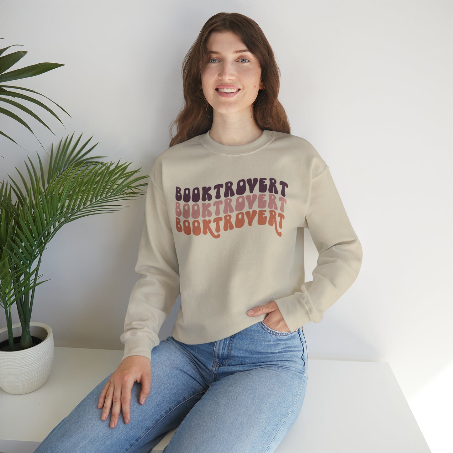 Warm Booktrovert Unisex Heavy Blend Crewneck Sweatshirt