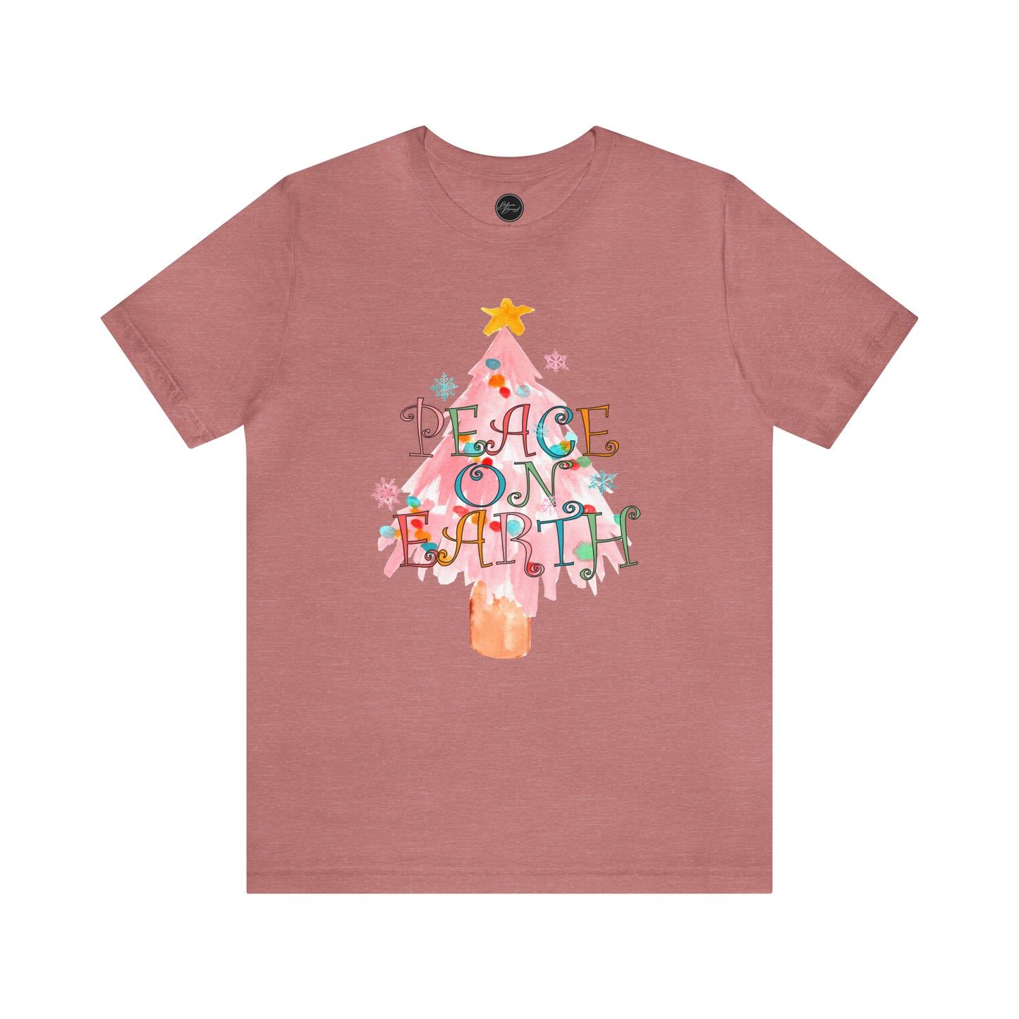 Peace on Earth Christmas/ Holiday Bella Jersey Short Sleeve Tee (Unisex)