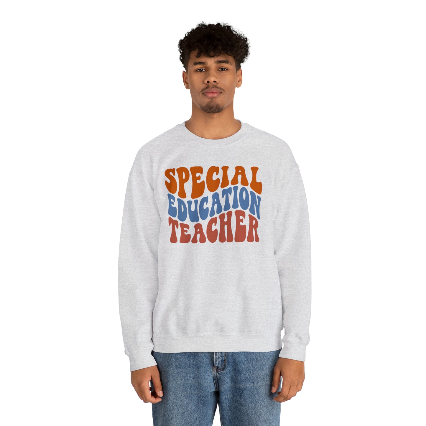 Retro Warm Colored Special Education Teacher Unisex Heavy Blend™ Crewneck Sweatshirt