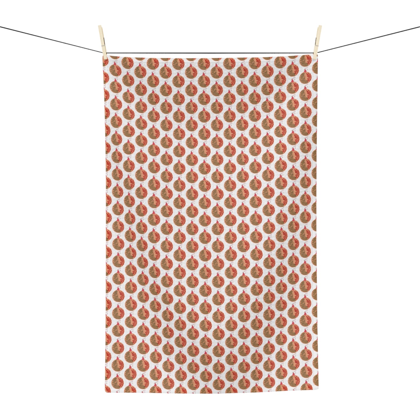 Boho Round Ornament Christmas/ Holiday Soft Tea Towel