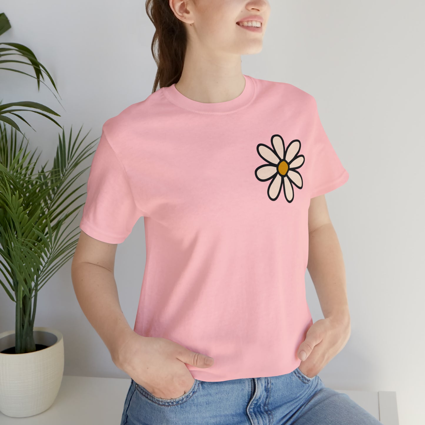 Distressed Daisy Love Like Jesus - Front and Back Design - T-Shirt