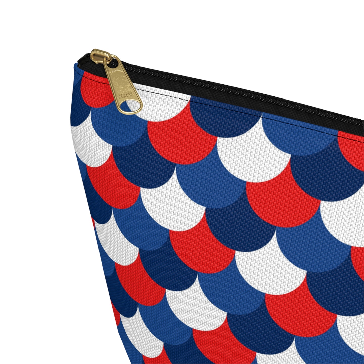 USA America 4th of July Mermaid Scale Red, White and Blue Print Design Accessory Pouch w T-bottom