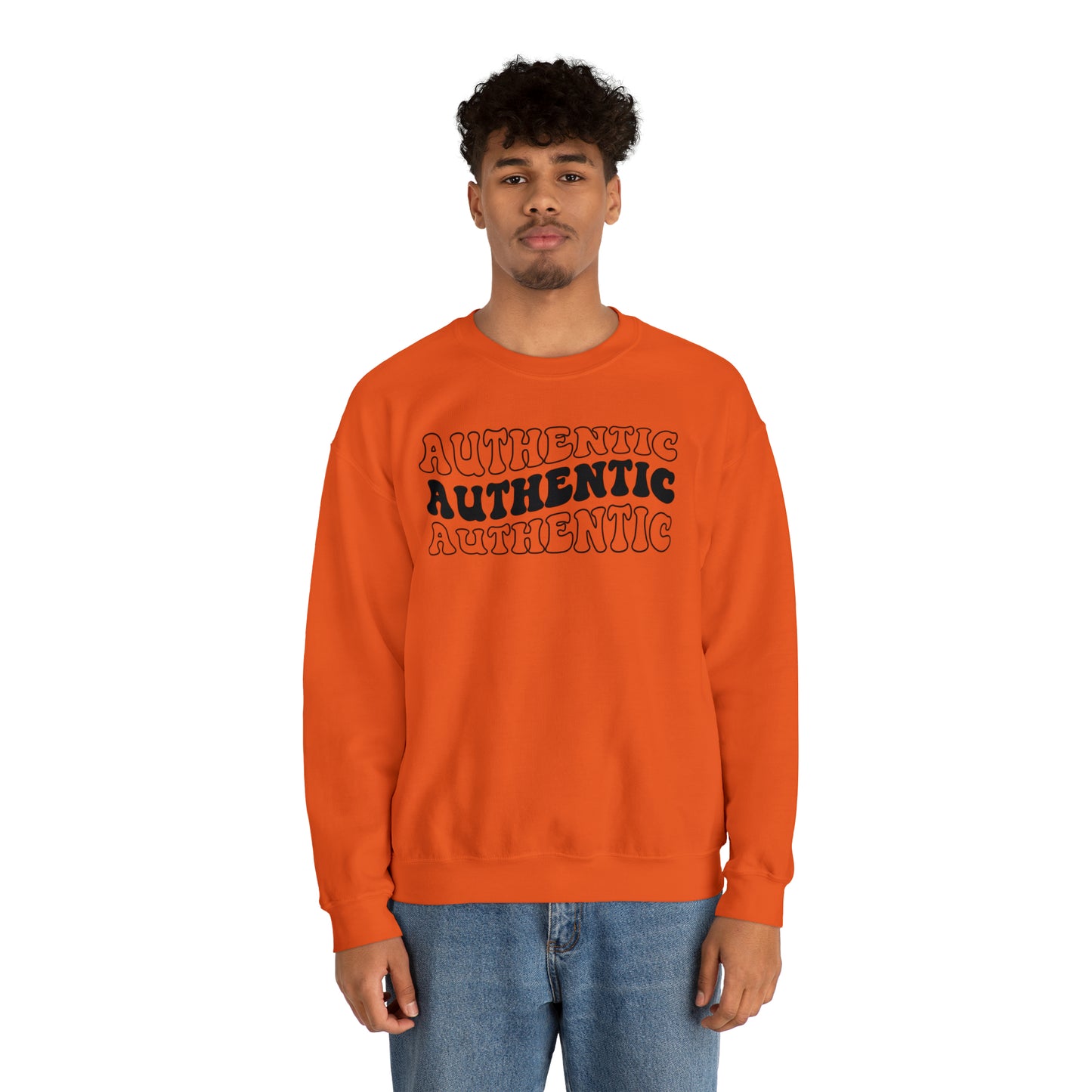 "Authentic" Black Logo Unisex Heavy Blend™ Crewneck Sweatshirt