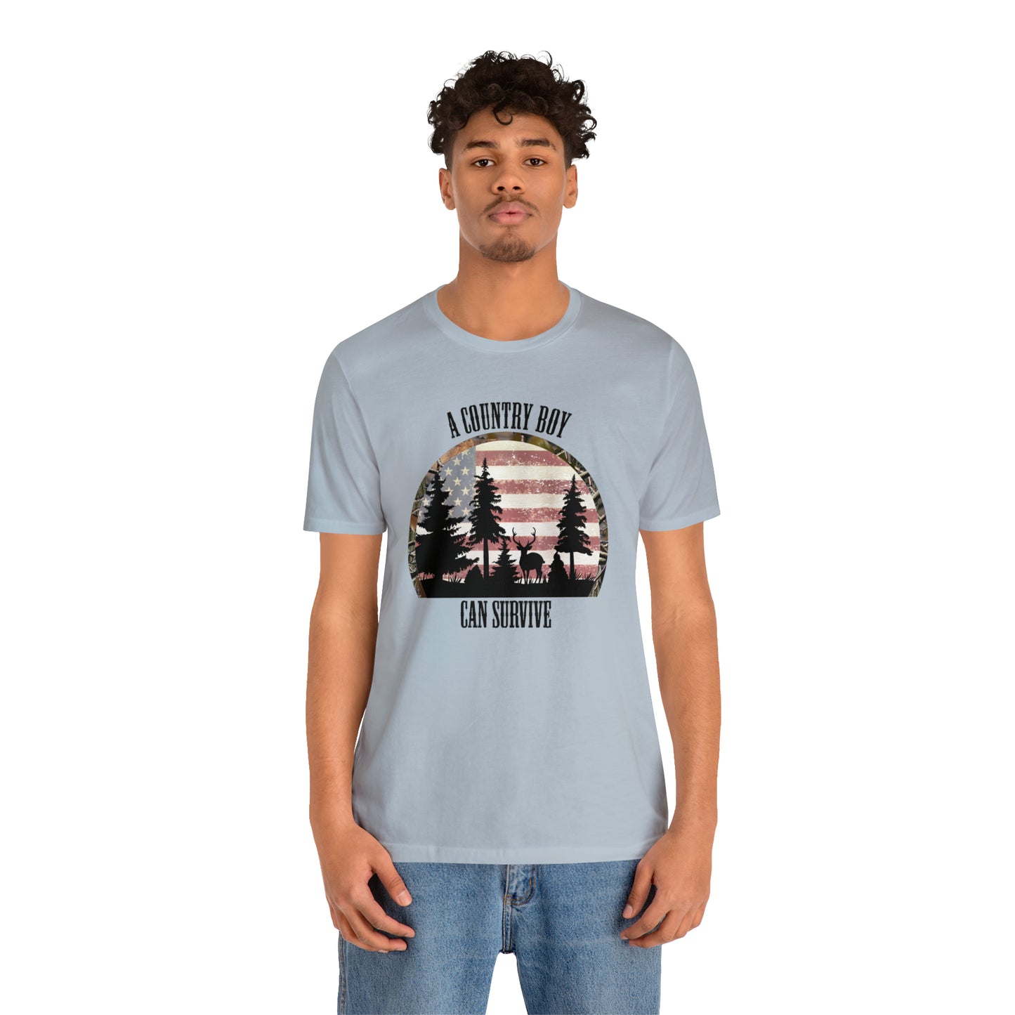 "A Country Boy Can Survive" Unisex Jersey Short Sleeve Tee
