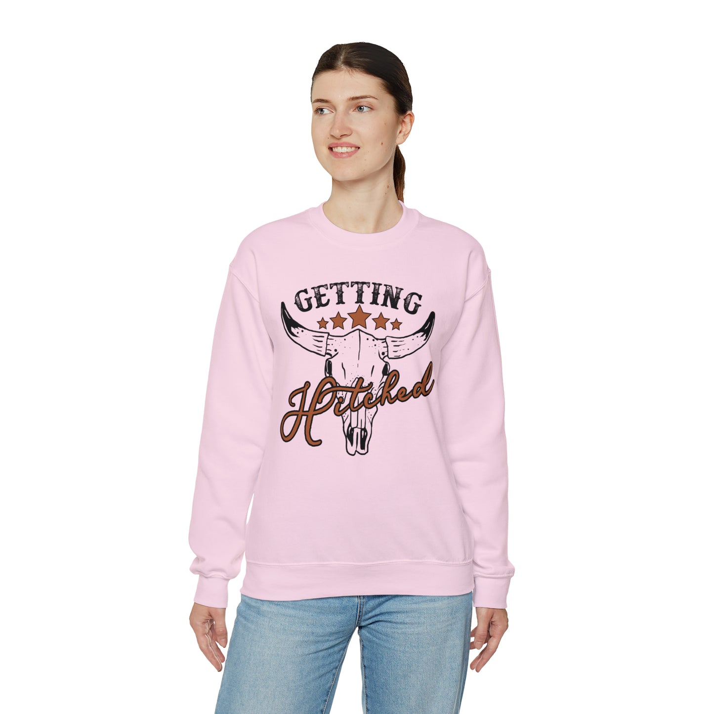 Vintage Getting Hitched Bride Unisex Heavy Blend™ Crewneck Sweatshirt