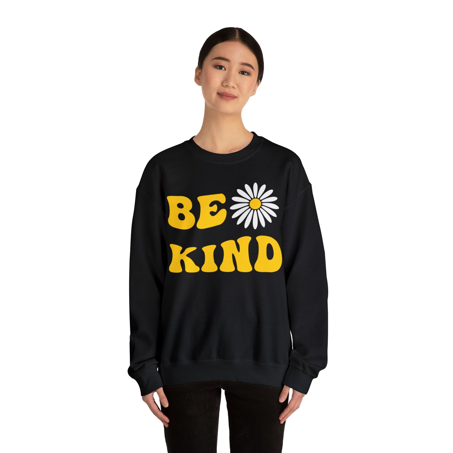 Be Kind Yellow Sunflower Unisex Heavy Blend™ Crewneck Sweatshirt