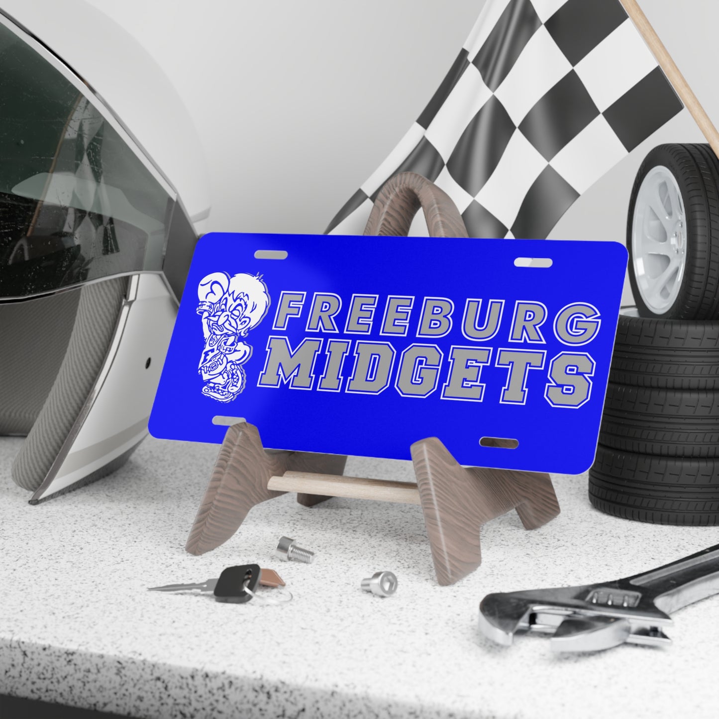 Freeburg Midgets Gray Logo Vanity Plate