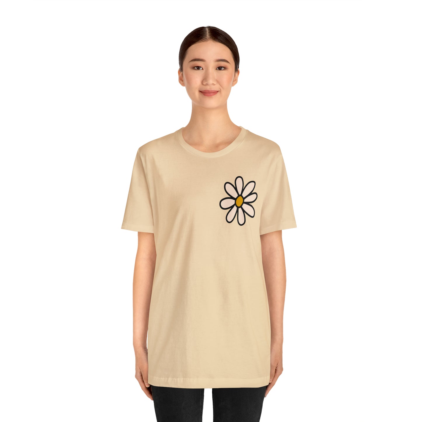 Distressed Daisy Love Like Jesus - Front and Back Design - T-Shirt
