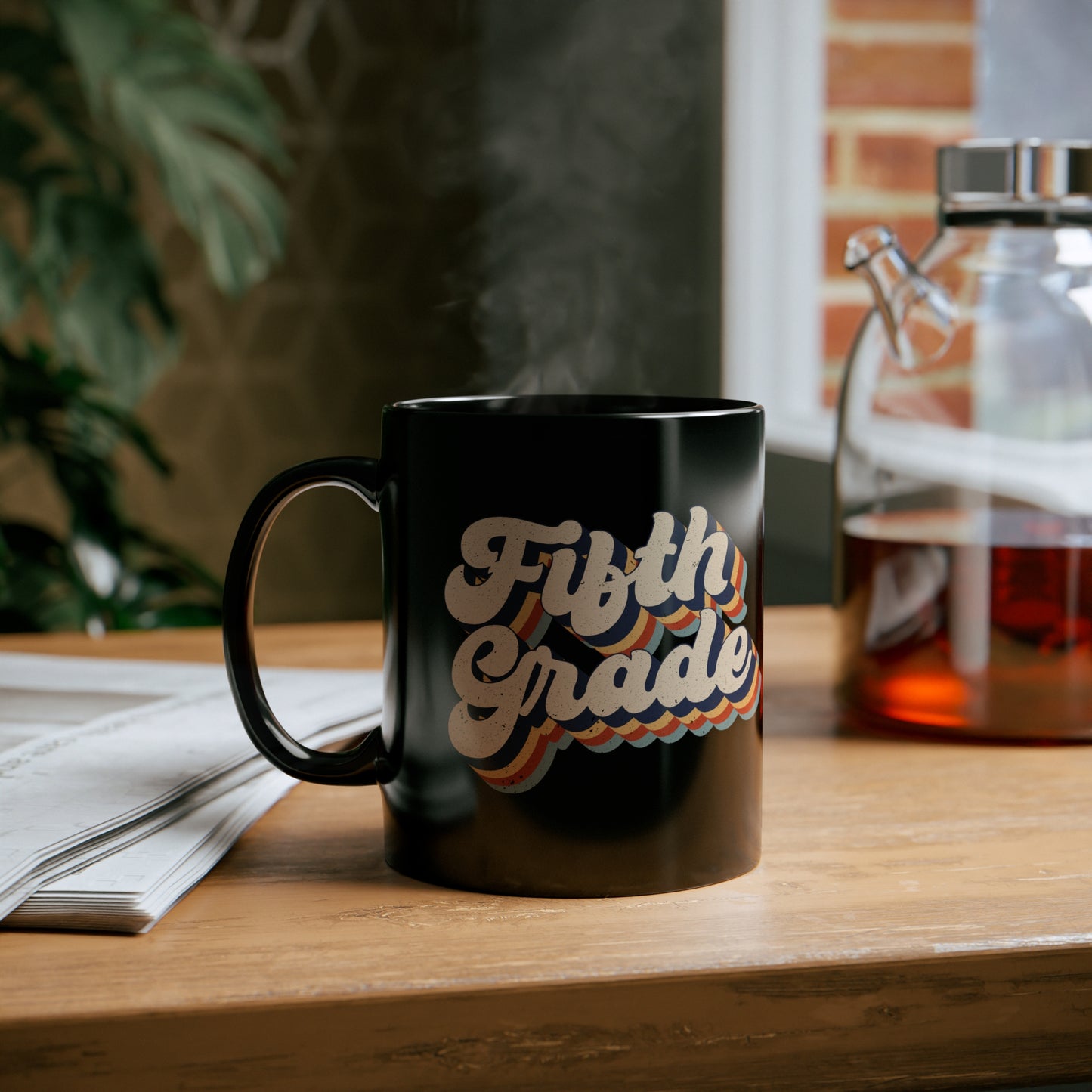 Retro Fifth Grade 11oz Black Mug