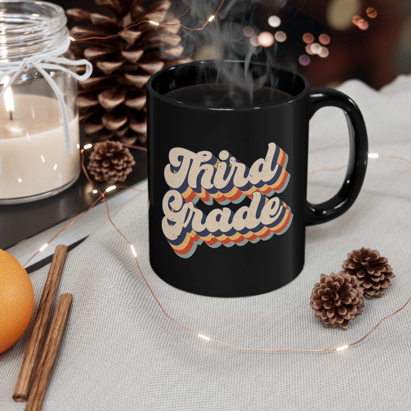 Retro Third Grade 11oz Black Mug