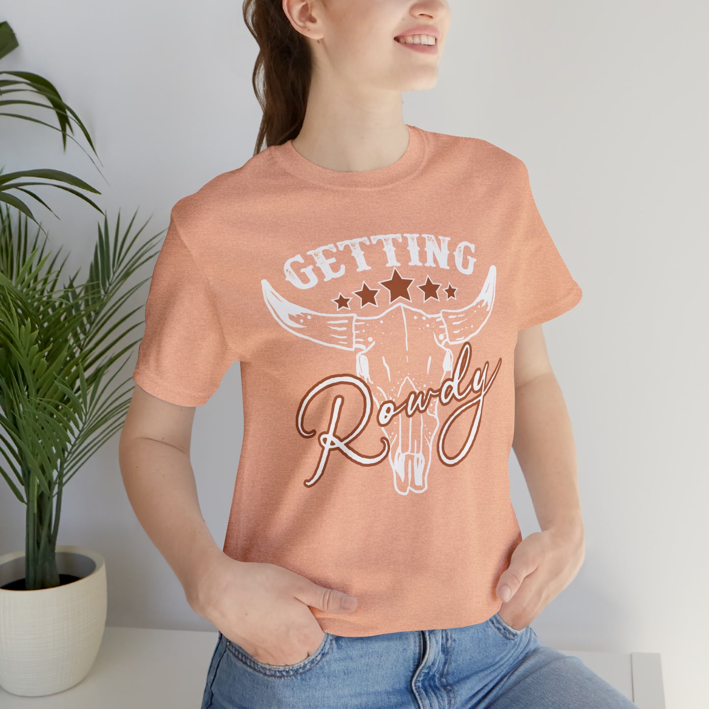 Vintage Getting Rowdy Party/ Bridesmaid/ Groomsman T-Shirt - White Ink