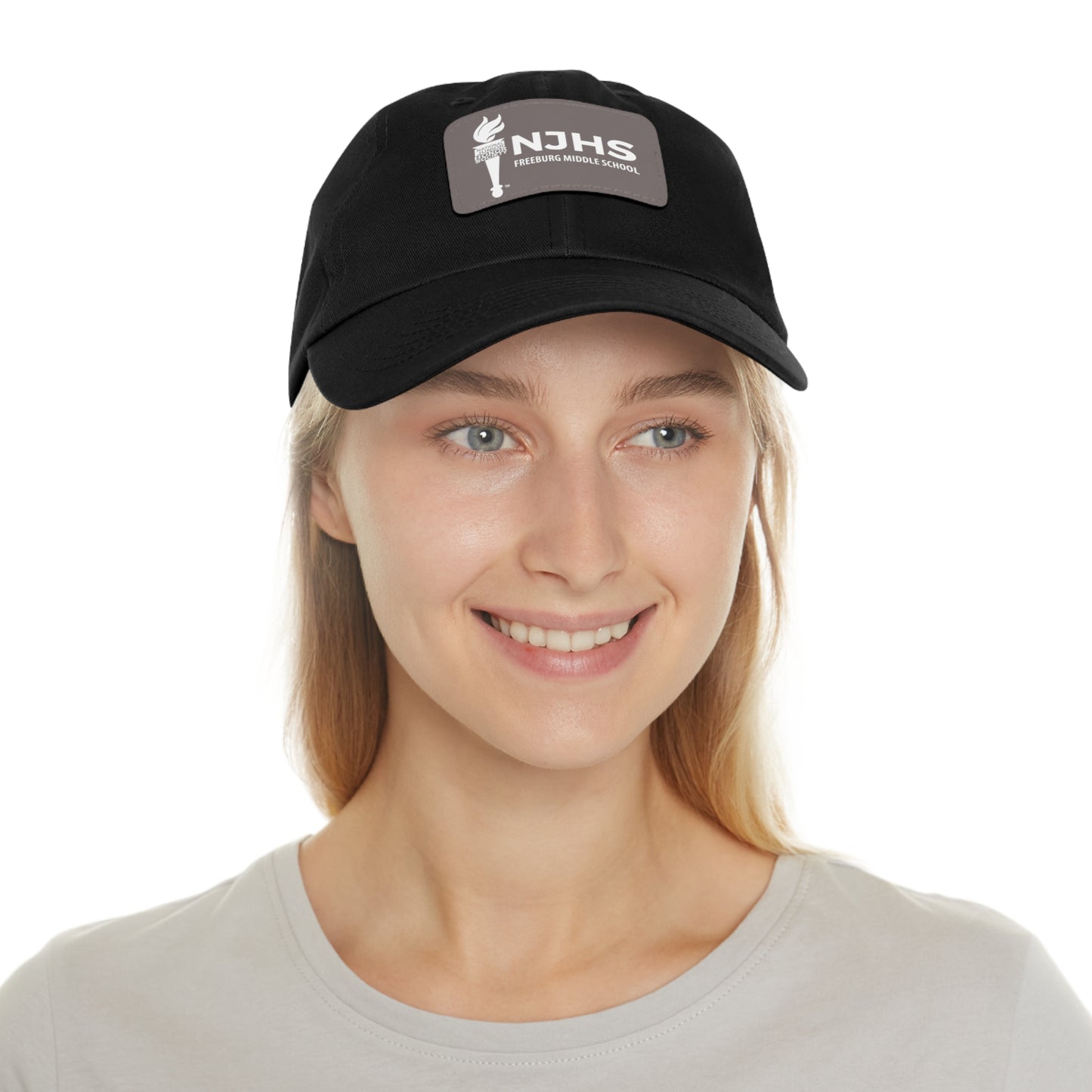 Freeburg Middle School White Torch Hat with Leather Patch