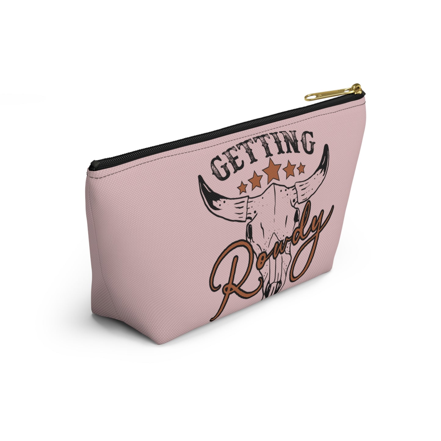 Rustic Getting Rowdy Bridesmaid/ Party Crew Print Design Accessory Pouch w T-bottom
