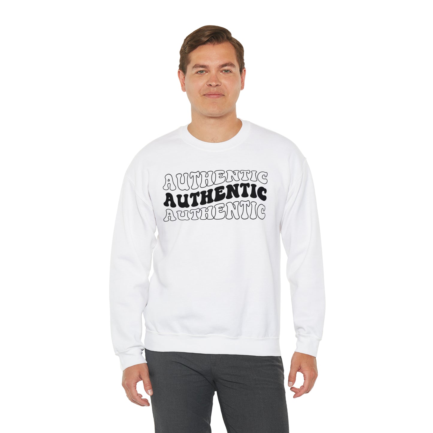 "Authentic" Black Logo Unisex Heavy Blend™ Crewneck Sweatshirt