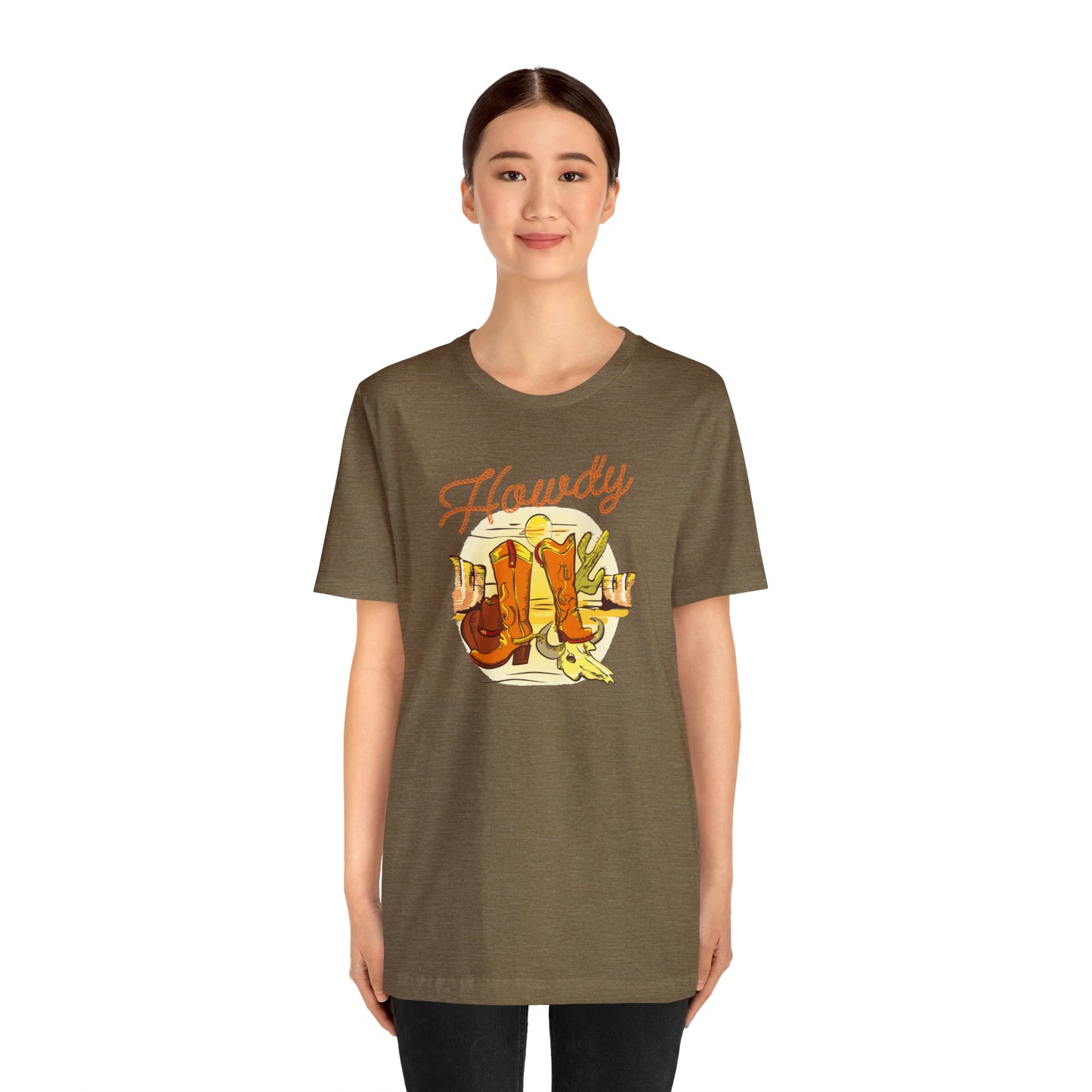 "Rope Howdy with boots" Unisex Jersey Short Sleeve Tee