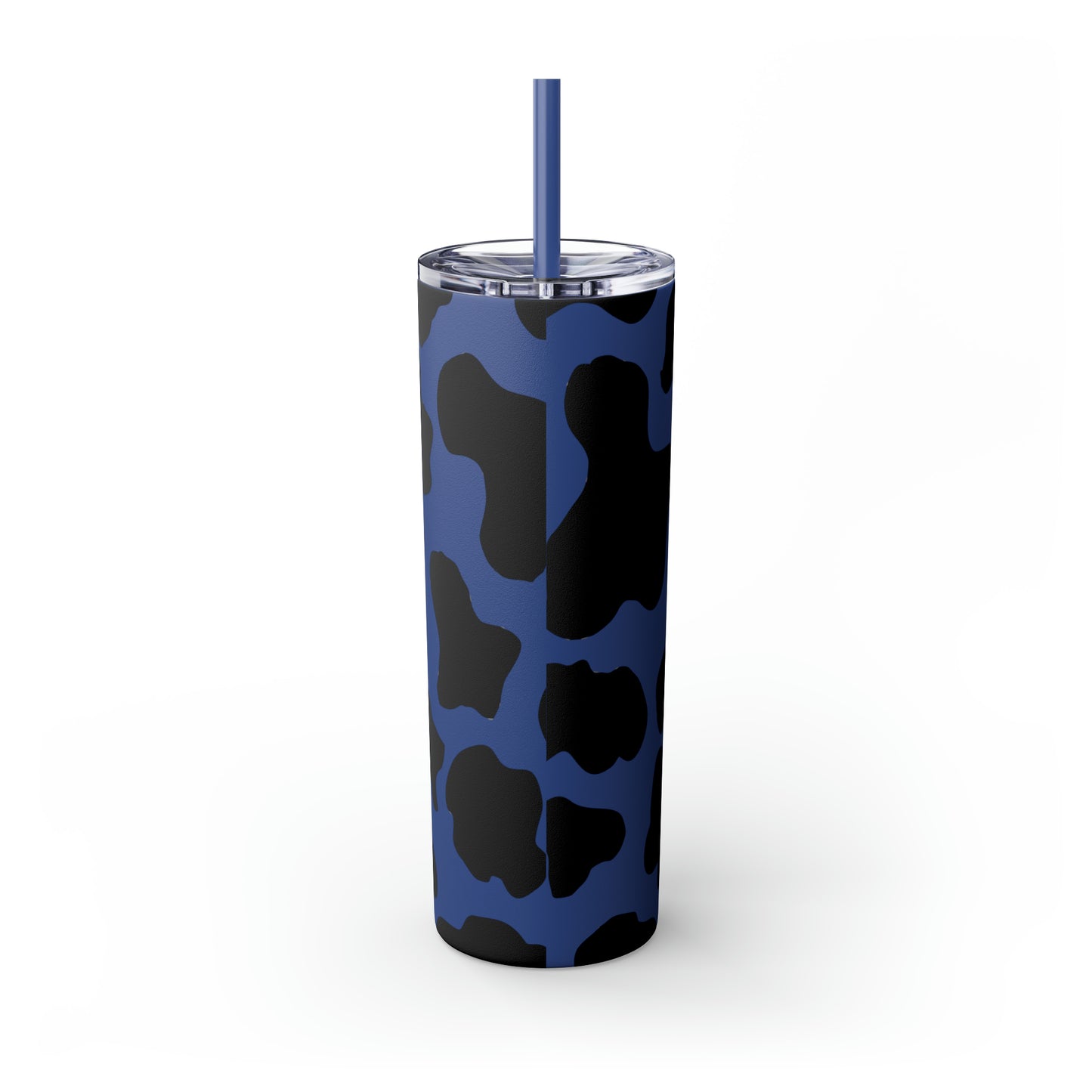Country Cow Print Skinny Tumbler with Straw, 20oz