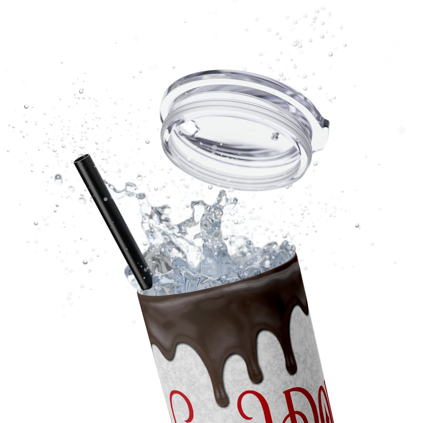 North Pole Santa Claus Hot Chocolate Co. Christmas/ Holiday Skinny Tumbler with Straw, 20oz